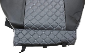 Set huse scaune camion compatibile cu IVECO STRALIS S-WAY 2021->, piele ecologica negru cu gri - Img 5