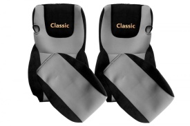 Set huse scaune camion compatibile DAF XF euro 6 2012-> , material textil negru cu gri