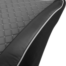 Set huse scaune camion compatibile DAF XF euro 6 2012->, piele ecologica negru cu gri - Img 7