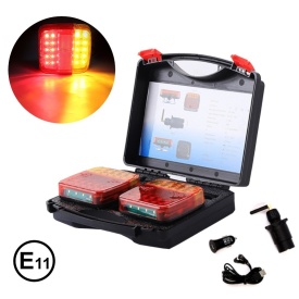 Set lampi auto cu led, Wireless, 5 functii, Pentru Remorca, prindere magnetica, Fara Fir, 12V-24V - Img 2