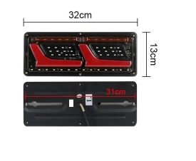 Set lampi auto stanga dreapta, LED, 12V-24V, semnalizare dinamica, pozitie Neon efect, 32x13cm - Img 6