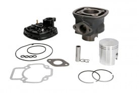 Set motor , cilindru , piston, segmenti, chiulasa si set garnituri 2T , capacitate 80cc compatibil cu Piaggio/Gilera 2T Lc Runner/Nrg/Ntt - Img 1