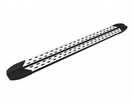 Set praguri laterale din aluminiu cu suporti compatibil VW T5, T6, T7 caroserie lunga 2003->, TrimLine Alu Design - Img 1