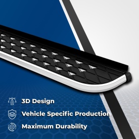 Set praguri trepte laterale cu suporti compatibil Fiat Doblo 2010-2023, caroserie lunga, Diamond Krom Design - Img 7