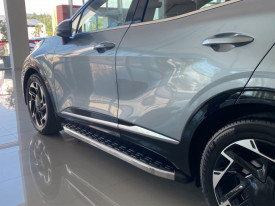 Set praguri trepte laterale cu suporti compatibil Opel Combo E 2019->, Caroserie scurta, EVO Design, negru cu margine cromata - Img 4