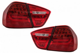 Stopuri LED Light Bar LCI Design compatibil cu BMW E90 Seria 3 Limuzina 2005-2008 Rosu Clar - Img 5