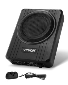 Subwoofer auto 8 inch 400W VEVOR sub scaun, subwoofere auto subtiri alimentate sub scaun, profil redus, amplificator incorporat, intrare nivel High-Low si controler de volum pentru SUV-uri, masini, camioane, rulote