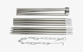 Trepied telescopic din aluminiu, pentru gatit la ceaun la foc de tabara, inaltime maxima 116 cm, Easy Camp Campfire Aluminum Tripod - Img 5