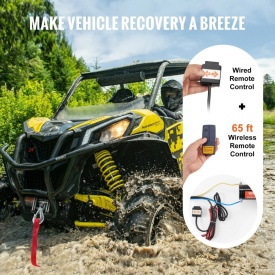 Troliu electric Vevor P3000-1C, 12V pentru ATV off-road 1.3 hp, greutate remorcata 1800 kg, cablu otel - Img 9