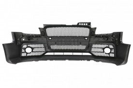 Bara Fata cu Grila Centrala compatibil cu Audi A4 B7 2004-2008 RS4 Look Negru - Img 5