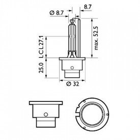 Bec Auto Xenon Philips D4S 42V 35W P32D-5 xenon Vision 4400K - Img 2