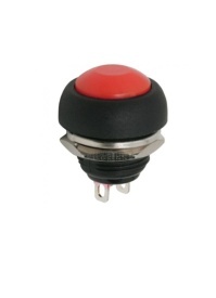 Buton push cu revenire, dimensiune 18mm, 250V, rosu negru, bucata