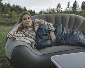 Canapea gonflabila Easy Camp Maple 195x85x75 cm, 200 kg maxim, maro cafeniu - Img 4