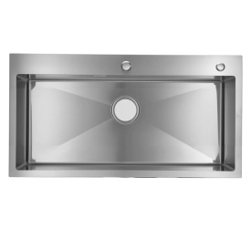 Chiuveta de bucatarie de 85 cm cu o singura cuva, lavoar incorporat in otel inoxidabil cu accesorii, chiuveta de spalat vase pentru rulote, bucatarie, spalatorie, bar - Img 12