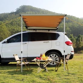Copertina laterala auto mare de 2 x 2,4 m, retractabila, impermeabila, UV50+ cu geanta de depozitare, inaltime reglabila, potrivita pentru camion, SUV, autoutilitare, rulote - Img 8