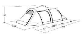 Cort camping tip tunel pentru 3 persoane, 415x200x120 cm, Outwell Tent Earth 3 Plus - Img 9