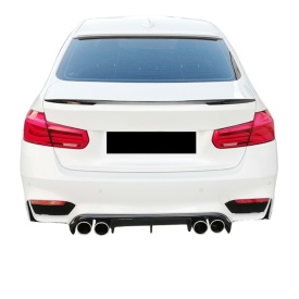 Difuzor bara spate compatibil BMW Seria 3 F30 2011-2018, M3 Design dubla evacuare, negru lucios - Img 3