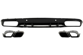 Difuzor Bara Spate compatibil cu MERCEDES C-Class C205 A205 Coupe Cabriolet 2014-2019 Facelift C63S Design Silver Tips - Img 1