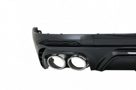 Difuzor Bara Spate Evacuare Dubla compatibil cu Audi Q5 SUV FY S-Line 2018-2020 Evacuari Crom - Img 2
