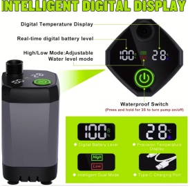 Dus portabil de camping cu afisaj LED, baterie 6000mAh, rezistent la apa IPX7 si 4 moduri de pulverizare - Img 7