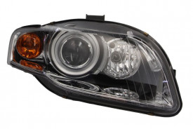 Far Dreapta D1S/P21W, electric, cu motor, culoare insert negru sau cromat, culoare semnalizator portocaliu se potrivește AUDI A4 B7 - Img 1