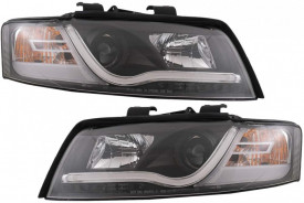 Faruri compatibil cu Audi A4 8E (10.2000-10.2004) Lumini de Zi LED DRL Negru - Img 6
