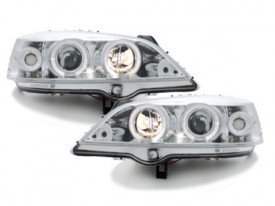 Faruri compatibil cu Opel Astra G (1998-2004) Angel Eyes Chrome - Img 2