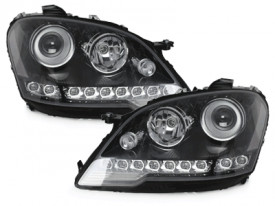 Faruri DAYLINE LED DRL Lumini de zi compatibil cu Mercedes Clasa M W164 2008+ Negru - Img 2
