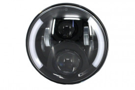 Faruri Full LED CREE compatibil cu Jeep Wrangler JK (2007-2017) Mercedes G-Class W463 (1989-2017) Land Rover Defender Negru - Img 3