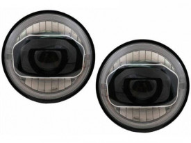 Faruri Full LED CREE DRL compatibil cu Jeep Wrangler JK (2007-2017) conversie la modelul din 2018+ - Img 3