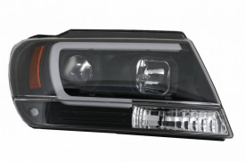 Faruri LED compatibil cu Jeep Grand Cherokee (1999-2004) Tube Light Negru - Img 2