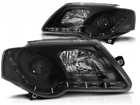 Faruri LED DAYLIGHT compatibil cu VW PASSAT B6 3C (03.2005-2010) Negru - Img 1