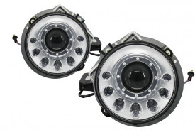 Faruri LED DRL compatibil cu Mercedes G-Class W463 (1989-2012) Bi-Xenon Design Negru - Img 5