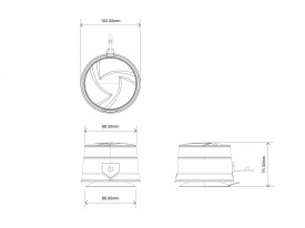 Girofar LED, prindere cu magnet, 14W, 12-24 V, cu acumulator, buton on-off, E-Mark - Img 2