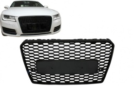 Grila Bara Fata compatibil cu Audi A7 4G Pre-Facelift (2010-2014) RS7 Design Negru Lucios - Img 5