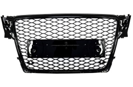 Grila Centrala Fara Emblema compatibil Audi A4 B8 2007-2012 RS Design Negru Lucios cu PDC - Img 1
