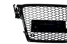 Grila Centrala Fara Emblema compatibil Audi A4 B8 2007-2012 RS Design Negru Lucios cu PDC - Img 3