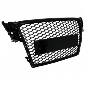 Grila Centrala Fara Emblema compatibil Audi A4 B8 2007-2012 RS Design Negru Lucios cu PDC - Img 2