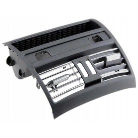 Grila Centrala Ventilatie Spate compatibil cu BMW Seria 5 F10 F11 2010- Negru cu crom, pentru vehicule cu incalzire in bancheta scaune - Img 2