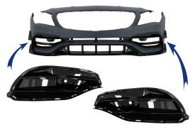 Grile Laterale Bara Fata Negru Lucios compatibil cu Mercedes CLA W117 C117 Facelift 2016-2018 CLA45 Design - Img 1