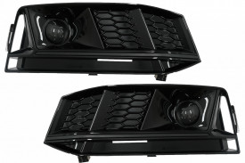 Grile Laterale compatibil cu Audi A4 B9 Sedan Avant 2016-2018 S-Line RS4 Design Negru - Img 2