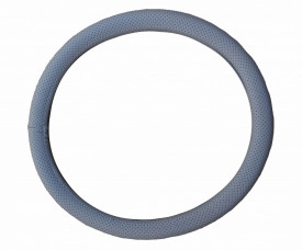 Husa volan piele ecologica perforata, gri deschis, diam. 38 cm