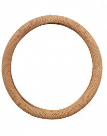 Husa volan piele ecologica perforata, maro deschis, diam. 38 cm