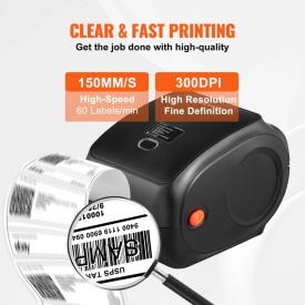 Imprimanta termica de etichete VEVOR, 300 DPI, dimensiune eticheta 40-108 mm, Bluetooth wireless si recunoastere automata a etichetelor, suporta Windows/MacOS/Linux/Android/IOS - Img 3