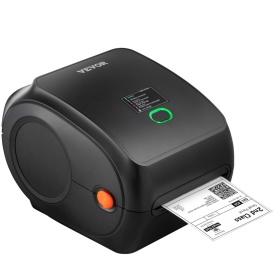 Imprimanta termica de etichete VEVOR, 300 DPI, dimensiune eticheta 40-108 mm, Bluetooth wireless si recunoastere automata a etichetelor, suporta Windows/MacOS/Linux/Android/IOS