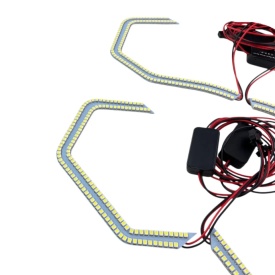 Kit LED Angel Eyes compatibil BMW seria 3 E90, E91, E92, E93, F30 fara lupa cu lumina alba - Img 6