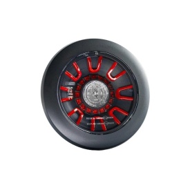 Lampa ceata, 3 functii, LED, cu pozitie si mers inapoi, 12-36V, hamburger, cablu 1m, stanga-dreapta, incastrabila, cu inel negru, FT-314 LED BLACK Fristom