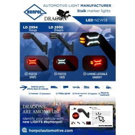 Lampa gabarit cu brat oblic 45°, 200mm, LED, 3 functii, dreapta, Dragon Light, LD2995 Horpol - Img 4