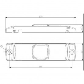 Lampa gabarit, LED, rosie, cu suport, 12-36V, FT-017-C Fristom - Img 4