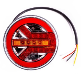 Lampa stop cu led, 3 functii de tip hamburger, 12/24V, diametru 14cm - Img 1